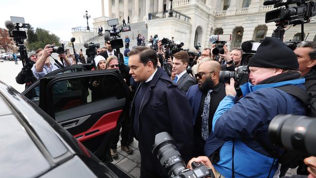 Santos leaves the US Capitol. Picture: AFP