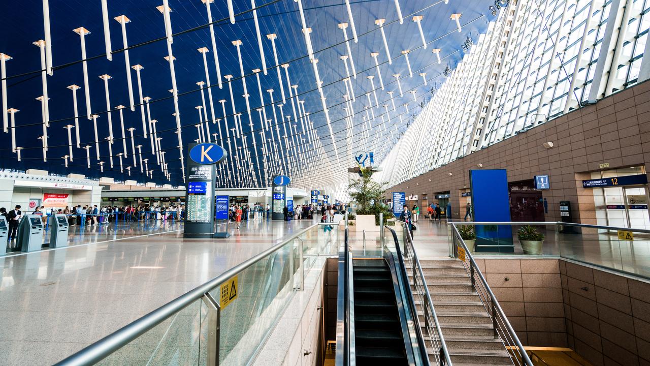 Inside the Pudong International Airport in Shanghai, China.