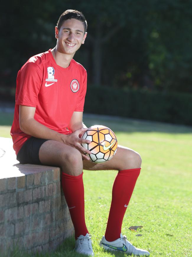 Nathan plays for the Wanderers’ under-15 team in the NPL. Picture: Tim Clapin