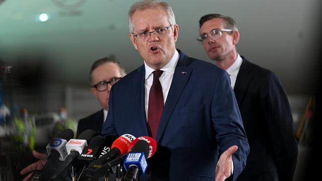 Three months into the job, Scott Morrison was on a net negative approval of minus three. He is now on a net negative of minus four. Picture: NCA NewsWire/Bianca De Marchi