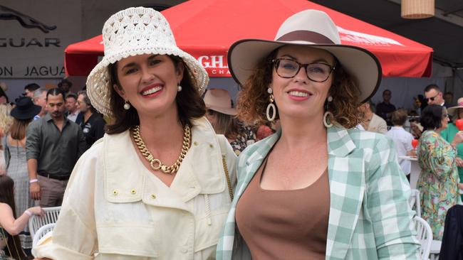 Kat and Louise at the Rockhampton Jaguar Land Rover Pop-Up Polo on June 3, 2023. Picture: Aden Stokes