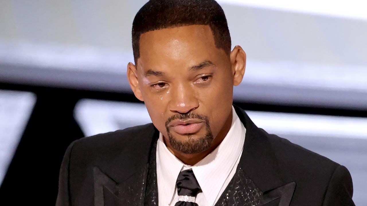 Will Smith was in tears as he accepted his first ever Oscar. Picture: AFP.