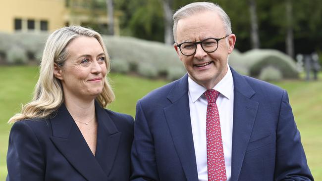 Anthony Albanese and Jodie Haydon have shared plans to wed in spring. Picture: NCA NewsWire / Martin Ollman