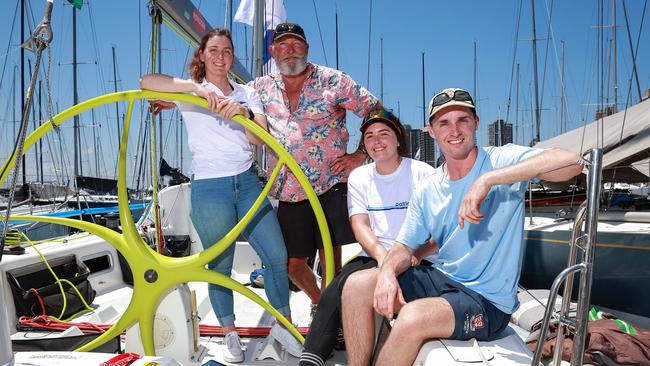 Richard Grimes with twins Tom and Jess and their sister Bec last year. Bec has opted no to do the race in 2022.