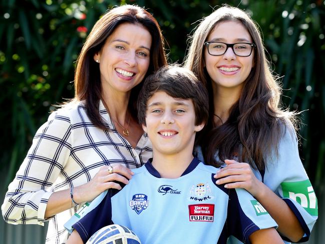 Michelle Daley and children Caitlin, 15, and Will, 12, during Daley’s first stint as Blues coach. “Family is everything.”