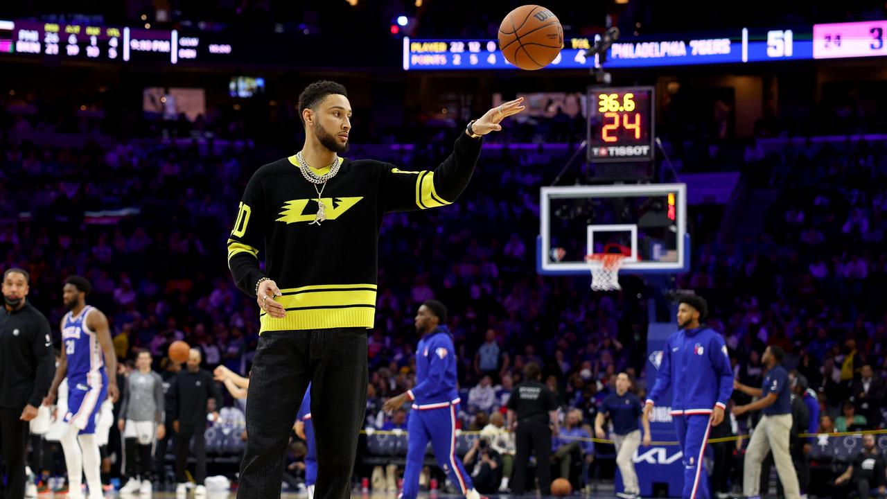 Simmons had to grin and bear it on the bench. Photo: Elsa/Getty Images/AFP.