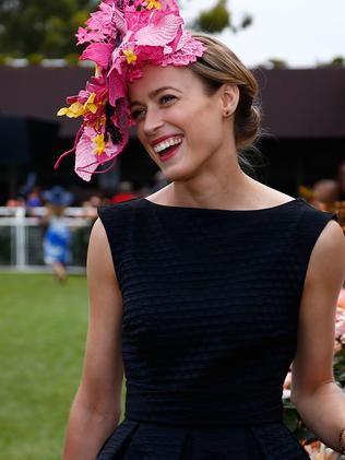 MELBOURNE, AUSTRALIA - NOVEMBER 03: Myer Fashions on the Field Women's Racewear winner Emily Hunter poses on Melbourne Cup Day at Flemington Racecourse on November 3, 2015 in Melbourne, Australia. (Photo by Zak Kaczmarek/Getty Images for the VRC)