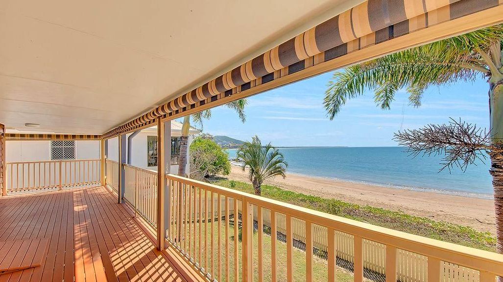 TOUCH THE SAND: 37 Wattle Grove has exceptional ocean views with the high tide mark surveyed to the front boundary. The auction is this Saturday. Picture: Professionals Emu Park