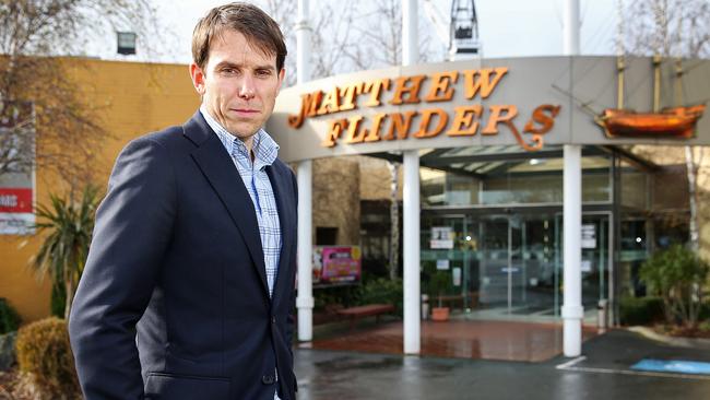 City of Monash Mayor Cr Geoff Lake, pictured outside pokies venue, the Matthew Flinders Hotel, Chadstone. Picture: Mark Stewart