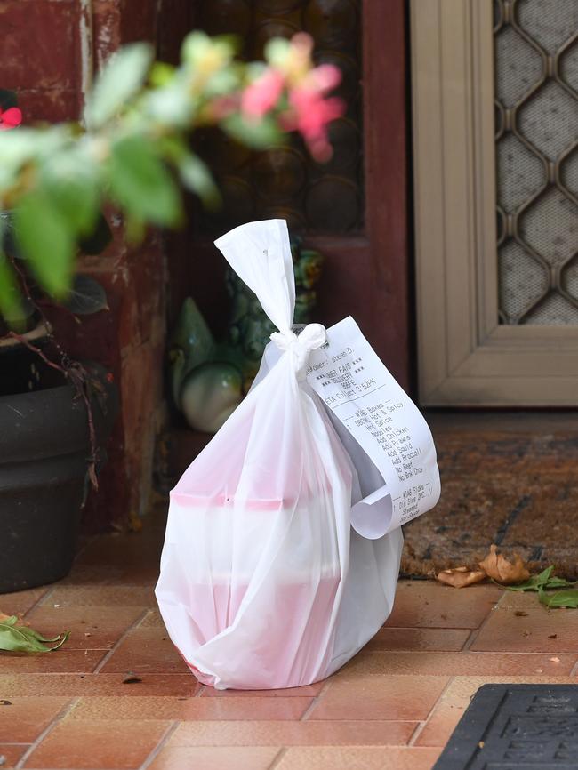 A food delivery outside the home listed on bail applications. Picture: Keryn Stevens