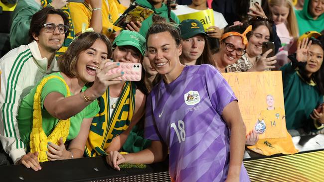 Despite her popularity, Matildas fans were unable to buy Mackenzie Arnold jerseys. Picture: Getty Images