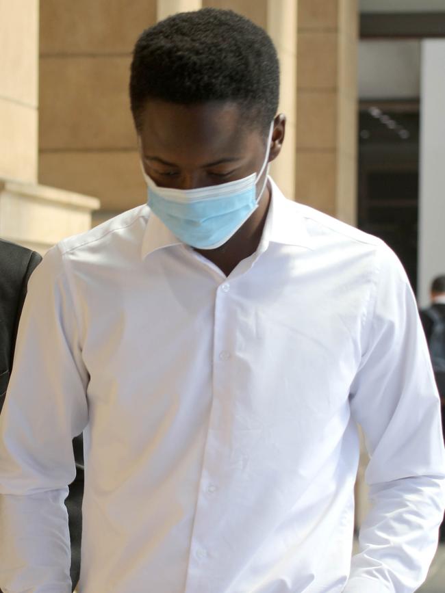 Jonathon Zahinda arriving at the District Court. Picture: Dean Martin