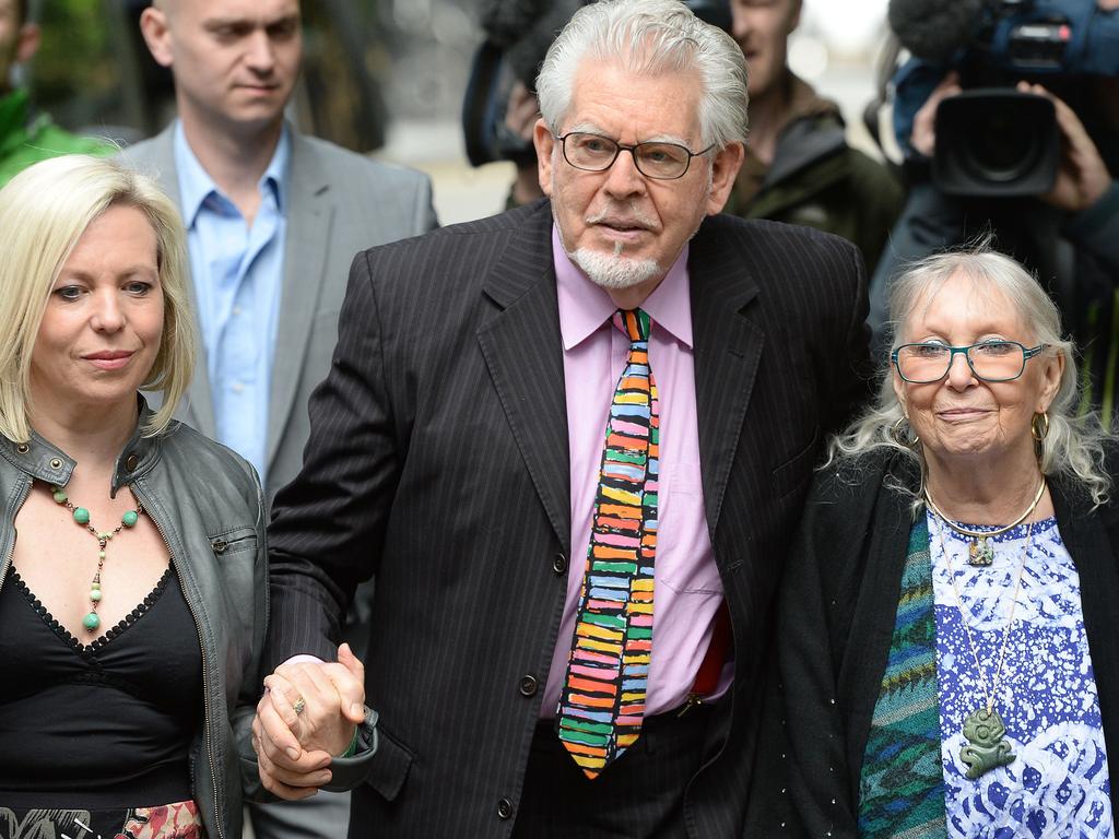 Harris with daughter Bindi (left) and wife Alwen outside court. (Photo by Anthony Devlin/PA Images via Getty Images)