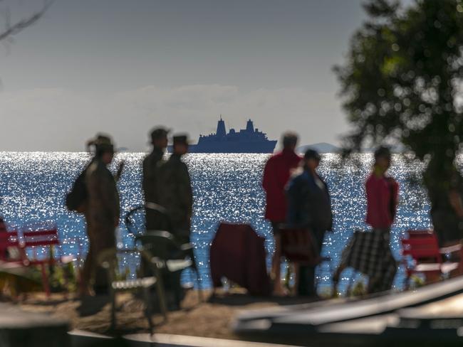 US Marines were deployed from the USS Wasp. Photo: Glenn Hunt