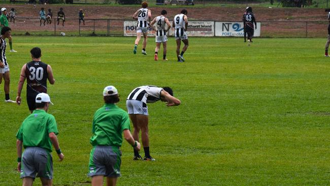 Images from the Round 9 NTFL MPL/WPL clash between the Tiwi Bombers and Palmerston Magpies at Bathurst Island, 30 November 2024. Picture: Darcy Jennings