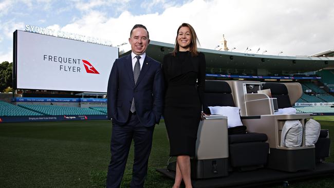 Qantas CEO Alan Joyce with Chief Executive of Qantas's loyalty business, Olivia Wirth. Picture: Adam Yip