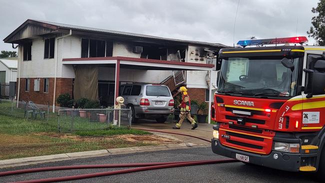 Emergency services at the scene of a house fire on Churchill Street, Park Avenue, on April 22, 2022.