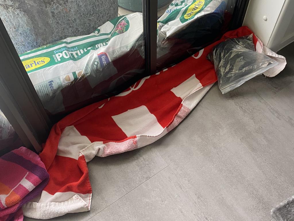 Makeshift flood protection during Tropical Cyclone Alfred. Picture: James Cook University