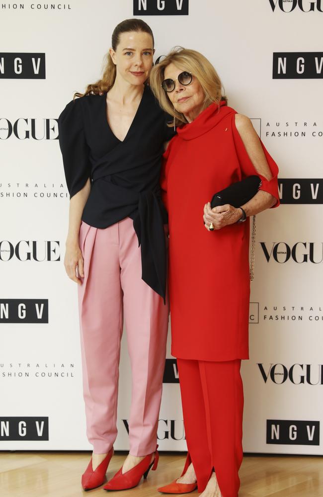 With one of her two daughters, designer Bianca Spender.
