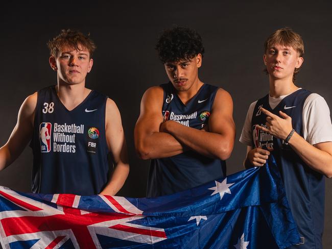 Jacob Furphy, Roman Siulepa, Luke Fennell. Photo: NBA Academy.