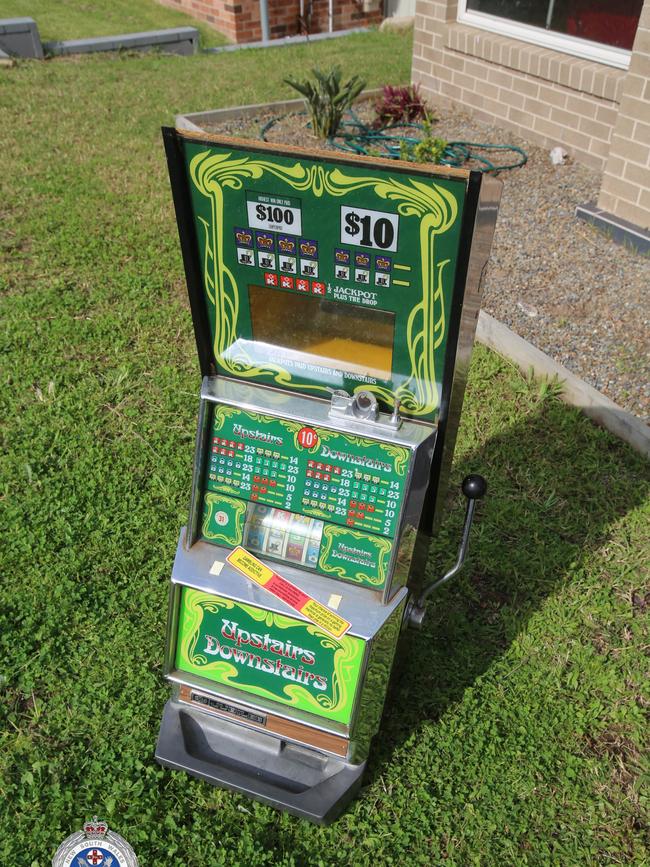 The poker machine. Pictures: NSW Police