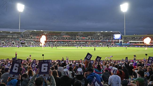 Crowds at the BBL Qualifier match between the Hobart Hurricanes and Sydney Sixers at Ninja Stadium on January 21, 2025 in Hobart. Picture Steve Bell/Getty Images