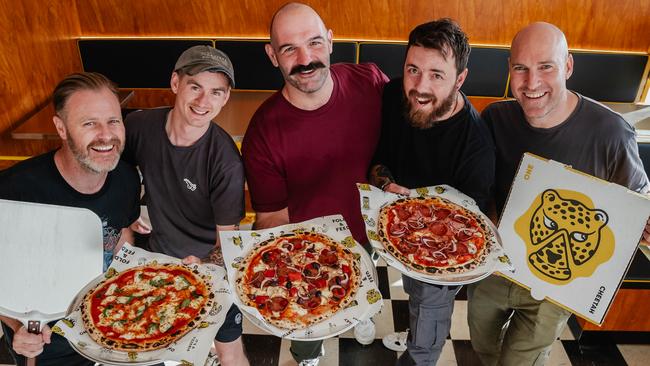 The team behind One Sneaky Cheetahin Campbelltown Tim Anderson, Nicholas Genovese, Anthony Mitolo, Mark McInerney and Joe Anderson. Picture: Alex van de Loo