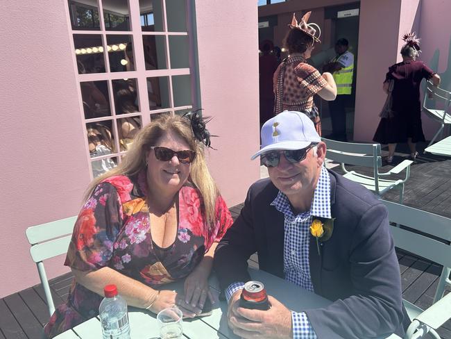 Sean and Jeanne enjoying the Melbourne Cup. Picture: Oscar Jaeger