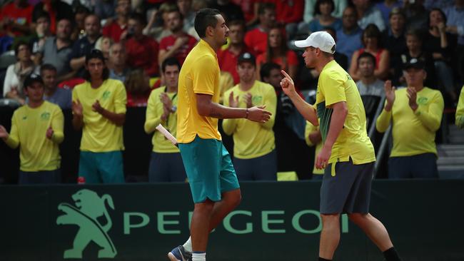 Nick Kyrgios and Lleyton Hewitt have been a perfect match. (Photo by Julian Finney/Getty Images)
