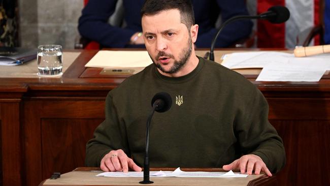 Zelensky addresses US Congress. Picture: AFP