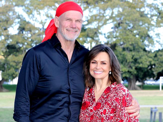 peter Fitzsimons and Lisa Wilkinson celebrating 10 years on Today show. Pic Stephen Cooper