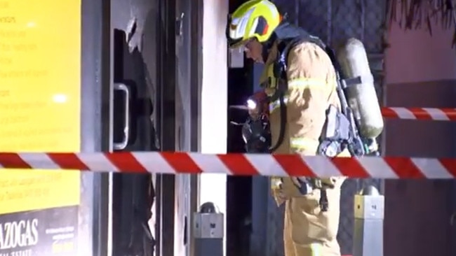 The suspicious fire broke out in a vacant shopfront before spreading to a neighbouring tobacco shop. Picture: Sunrise