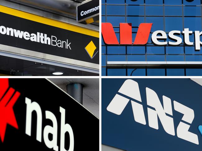 COMPOSITE 16:9 - Australia's four big banks Commonwealth, Westpac, NAB, ANZ. Picture: NCA Newswire