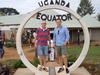Picture supplied by Joel Selwood.   Joel Selwood and his dad at the Equator