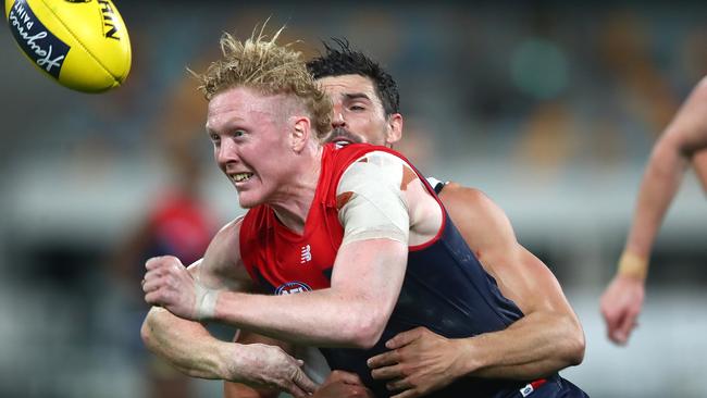 Demons midfielder Clayton Oliver is among the best pressure players in the competition. Picture: Getty Images