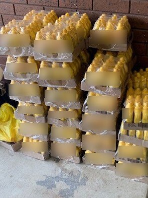 Methamphetamine was found inside a large consignment of mustard bottles that was flown to Melbourne.