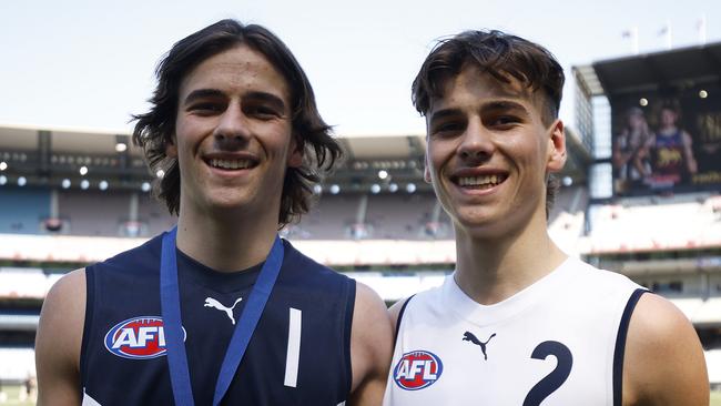 Ben and Lucas Camporeale. (Photo by Daniel Pockett/AFL Photos/via Getty Images)