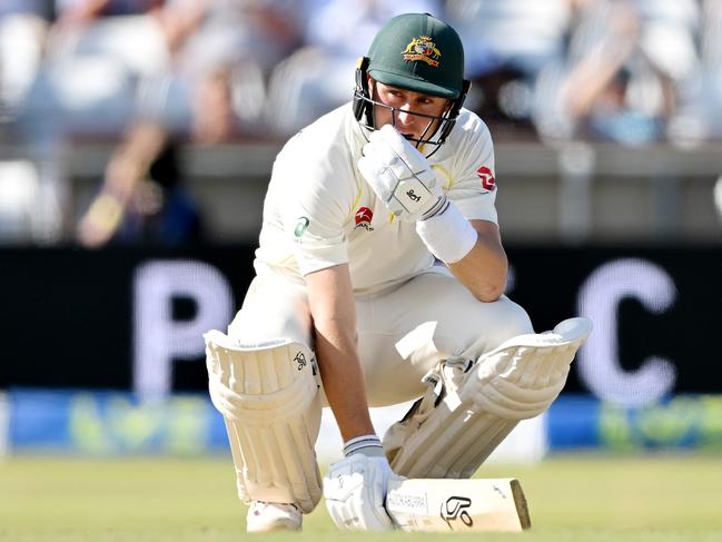 Marnus Labuschagne rues his fall to Moeen Ali in the third Test. Picture: Stu Forster/Getty Images