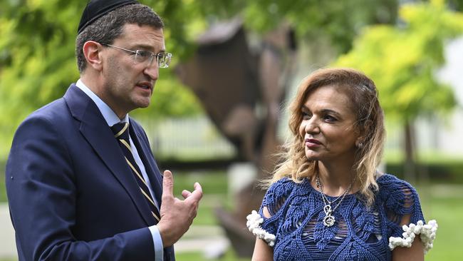 Julian Leeser, pictured with Anne Aly, said the Jewish community was feeling unsettled and scared. Picture: Martin Ollman