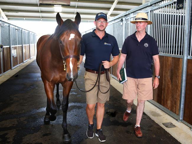 Leon Phillips (middle) has begun training in Queensland. 