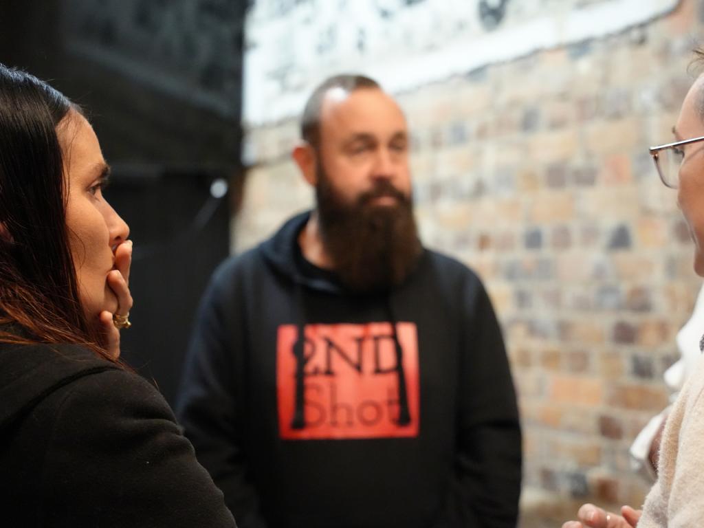Nat (middle) and Tiffany Spary (left) at the launch of fundraiser Homeless for a Night 2025 at 2nd Shot cafe.