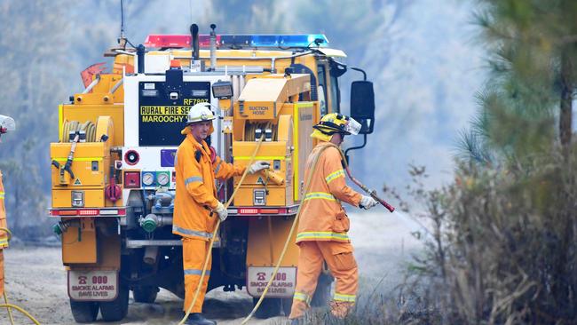 Bush fire at Beerwah near Mawson Road and Roys Road. Picture: Patrick Woods