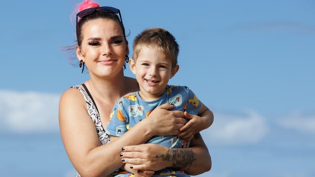 Angel Craine with her son Malachi. Picture: Lachie Millard