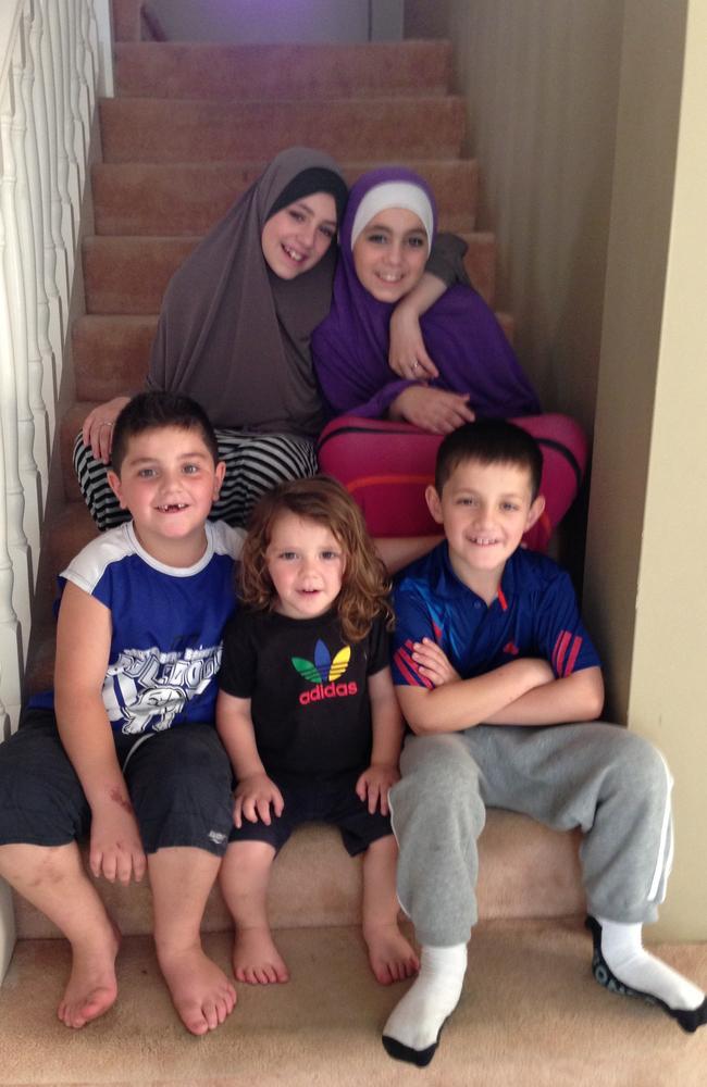 The Sharrouf children in 2014 (clockwise from top left) Zaynab, Hoda, Abdullah, Humzeh and Zarqawi. Abudullah and Zarqawi died in Syria.