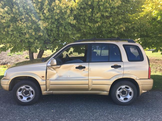 The vehicle of a forest protester was damaged overnight in the Tarkine.