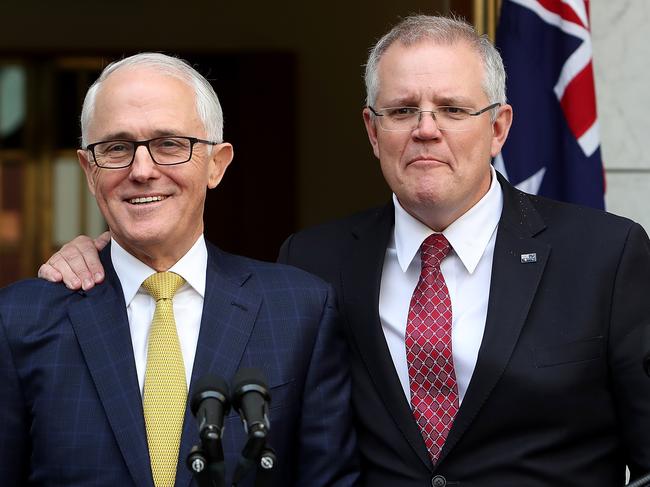 PM Malcolm Turnbull and Treasurer Scott Morrison holding a press conference at Parliament House in Canberra. Picture Kym Smith