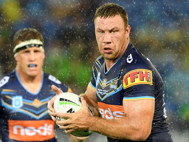 Shannon Boyd  of the Titans during the Round 1 NRL match between the Gold Coast Titans and the Canberra Raiders at CBus Super Stadium on the Gold Coast, Sunday, March 17, 2019. (AAP Image/Dave Hunt) NO ARCHIVING, EDITORIAL USE ONLY