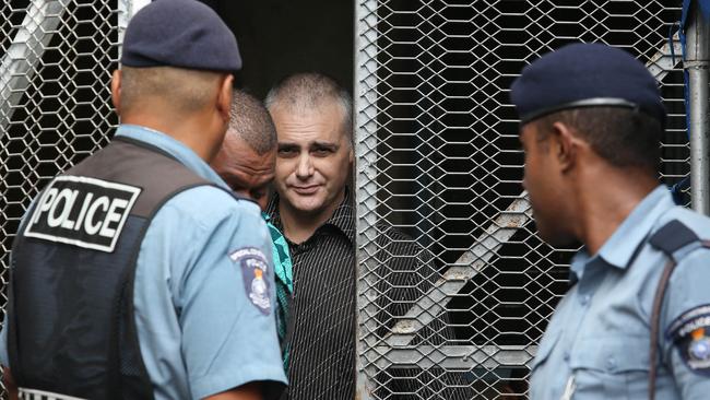 John Nikolic in the holding cell at the High Court in Suva, Fiji. Picture: Gary Ramage