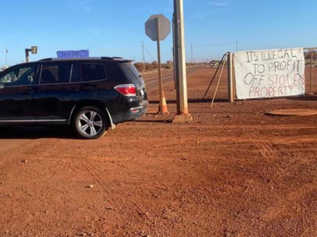 In 2022 the group blocked the main entrance to a Roy Hill mine and demanded a sit-down with Gina Rinehart. Picture: Ngaarda Media