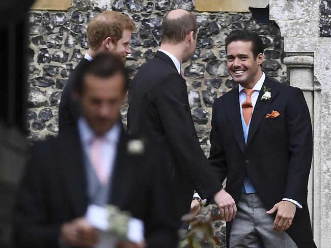 Reality star Spencer Matthews with Prince William and Prince Harry before the ceremony.